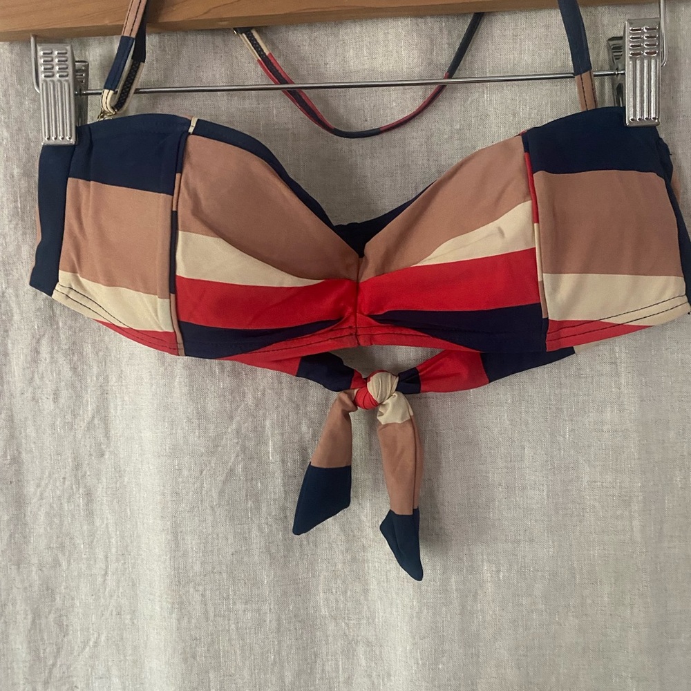 Marc by Marc Jacobs Striped Bandeau Bikini Top (with strap), Size S